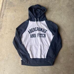 Abercrombie & Fitch Y2k Hoodie String Mens size M navy & white